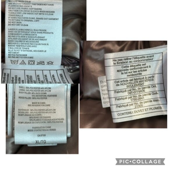 Andrew Marc burgundy red quilted packable compressible goose down hood coat XL - Picture 13 of 14